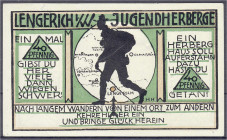 Banknoten
Deutsches Notgeld und KGL
Lengerich (Westfalen)
Jugendherberge, 40 Pfg. o.D. I-II, äußerst selten. Grab./Mehl 790.1. Lindman 769.