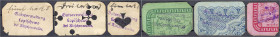 Banknoten
Deutsches Notgeld und KGL
Lopischewo bei Ritschenwalde (Posen)
Gutsverwaltung, kurioses Papiergeld auf Sielkartenabschn.: 3 Scheine o.D. ...