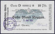 Banknoten
Deutsches Notgeld und KGL
Ludwigslust (Mecklenburg)
Landbund Mecklenburg-Schwerin, Kreislandbund Ludwiglust, 10 Pfund Roggen 5.1.1924. Se...