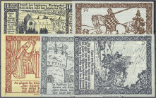 Banknoten
Deutsches Notgeld und KGL
Malberg bei Kyllburg (Rheinland)
Eifeler Volksbühne e.V. 5 versch. Scheine zu 1 Mark 1922, o. Wz. I-II, selten....