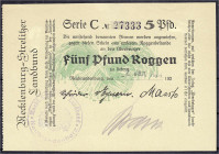 Banknoten
Deutsches Notgeld und KGL
Neubrandenburg (Mecklenburg-Vorpommern)
5 Pfund Roggen 2.1.24. Papier hellgelborange, Wertzeile 72 mm, Garbe 70...