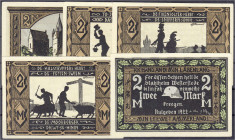Banknoten
Deutsches Notgeld und KGL
Westerstede (Oldenburg)
Stahlhelm: 5 X 2 Mark 1922. Alle Bilder komplett. I-II, selten. Lindman 1383.1-5 komple...