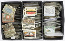Banknoten
Lots
Deutschland
Ca. 4000 Serienscheine (n.A.d.E.) in 3 Boxen vorsortiert nach Orten in Pergamintütchen mit Katalogbestimmungen, von A bi...