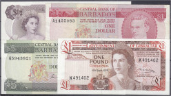 Banknoten
Lots
Lots ausländischer Banknoten
4 Banknoten kleiner Staaten: Bahamas 1/2 Dollar 1965 (P. 17a = I-), Barbados 1 Dollar o.D. (1973, P. 29...