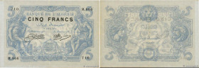 Country : ALGERIA 
Face Value : 5 Francs  
Date : 10 avril 1916 
Period/Province/Bank : Banque de l'Algérie 
Catalogue reference : P.71a 
Alphabet - s...