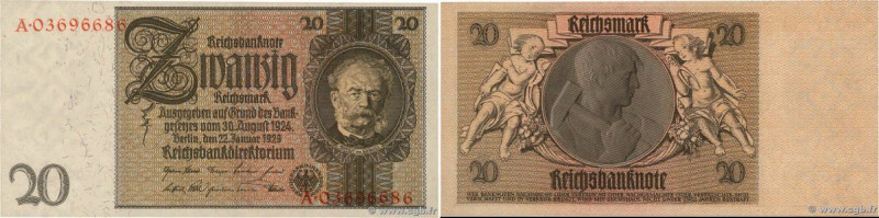 Country : GERMANY 
Face Value : 20 Reichsmark  
Date : 22 janvier 1929 
Period/P...