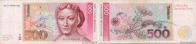 Country : GERMAN FEDERAL REPUBLIC 
Face Value : 500 Deutsche Mark  
Date : 01 août 1991 
Period/Province/Bank : Deutsche Bundesbank 
Catalogue referen...