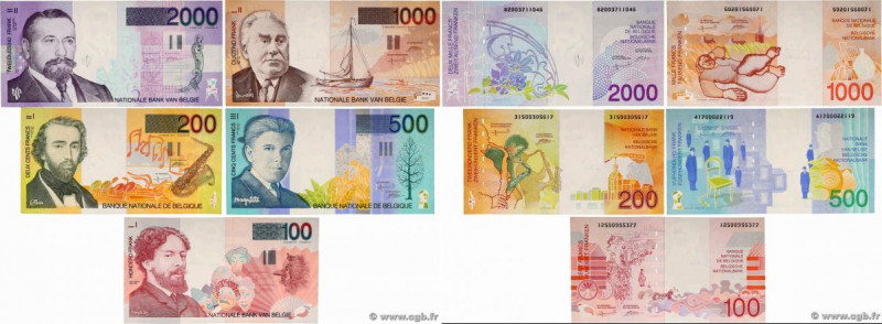 Country : BELGIUM 
Face Value : 100 au 2000 Francs Lot 
Date : (1994-2001) 
Peri...