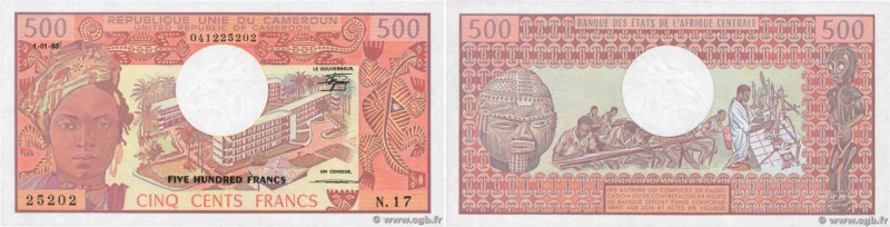 Country : CAMEROON 
Face Value : 500 Francs  
Date : 01 janvier 1983 
Period/Pro...