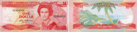 Country : CARIBBEAN  
Face Value : 1 Dollar  
Date : (1988-1989) 
Period/Province/Bank : Eastern Caribbean Central Bank 
Department : St.Kitts 
Catalo...