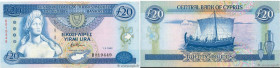 Country : CYPRUS 
Face Value : 20 Pounds  
Date : 01 février 1992 
Period/Province/Bank : Central Bank of Cyprus 
Catalogue reference : P.56a 
Alphabe...
