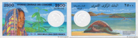 Country : COMOROS 
Face Value : 2500 Francs  
Date : (1997) 
Period/Province/Bank : Banque Centrale des Comores 
Catalogue reference : P.13 
Alphabet ...