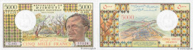 Country : DJIBOUTI 
Face Value : 5000 Francs  
Date : (1988) 
Period/Province/Bank : République - Banque Nationale 
Catalogue reference : P.38b 
Alpha...