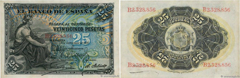 Country : SPAIN 
Face Value : 25 Pesetas  
Date : 24 septembre 1906 
Period/Prov...