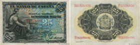 Country : SPAIN 
Face Value : 25 Pesetas  
Date : 24 septembre 1906 
Period/Province/Bank : Banco de Espana 
Catalogue reference : P.57a 
Alphabet - s...