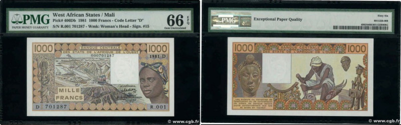 Country : WEST AFRICAN STATES 
Face Value : 1000 Francs  
Date : 1981 
Period/Pr...