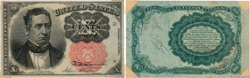 Country : UNITED STATES OF AMERICA 
Face Value : 10 Cents  
Date : 1874 
Period/Province/Bank : Fractional Currency 
Catalogue reference : P.122b 
Add...