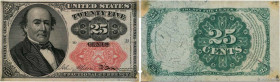 Country : UNITED STATES OF AMERICA 
Face Value : 25 Cents  
Date : 1874 
Period/Province/Bank : Fractional Currency 
Catalogue reference : P.123b 
Add...