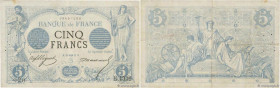 Country : FRANCE 
Face Value : 5 Francs NOIR  
Date : 15 novembre 1872 
Period/Province/Bank : Banque de France, XXe siècle 
Catalogue reference : F.0...