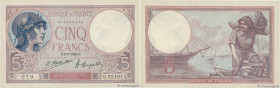Country : FRANCE 
Face Value : 5 Francs VIOLET  
Date : 04 juin 1925 
Period/Province/Bank : Banque de France, XXe siècle 
Catalogue reference : F.03....