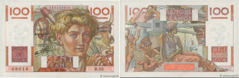 Country : FRANCE 
Face Value : 100 Francs JEUNE PAYSAN  
Date : 18 avril 1946 
P...