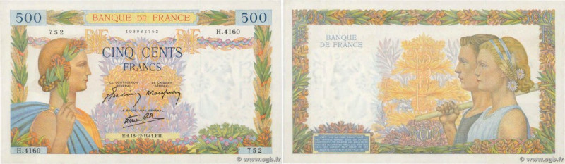 Country : FRANCE 
Face Value : 500 Francs LA PAIX  
Date : 18 décembre 1941 
Per...