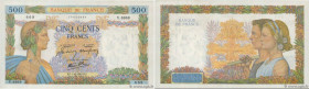 Country : FRANCE 
Face Value : 500 Francs LA PAIX  
Date : 01 octobre 1942 
Period/Province/Bank : Banque de France, XXe siècle 
Catalogue reference :...