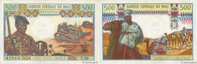 Country : MALI 
Face Value : 500 Francs  
Date : (1973-1984) 
Period/Province/Bank : Banque Centrale du Mali 
Catalogue reference : P.12e 
Alphabet - ...