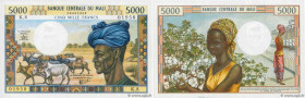 Country : MALI 
Face Value : 5000 Francs  
Date : (1984) 
Period/Province/Bank : Banque Centrale du Mali 
Catalogue reference : P.14e 
Alphabet - sign...