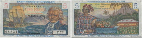 Country : SAINT PIERRE AND MIQUELON 
Face Value : 5 Francs Bougainville  
Date : (1946) 
Period/Province/Bank : Caisse Centrale de la France d'Outre-M...