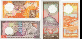 Country : SRI LANKA 
Face Value : 100 et 500 Rupees Lot 
Date : 1988-1989 
Period/Province/Bank : Central Bank of Sri Lanka 
Catalogue reference : P.9...