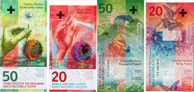 Country : SWITZERLAND 
Face Value : 20 et 50 Francs Lot 
Date : 2015 
Period/Province/Bank : Banque Nationale Suisse 
Catalogue reference : P.76b et P...