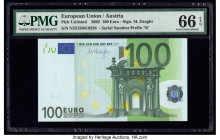 European Union Central Bank, Austria 100 Euros 2002 Pick 18n PMG Gem Uncirculated 66 EPQ. 

HID09801242017

© 2020 Heritage Auctions | All Rights Rese...