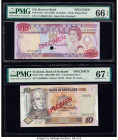 Fiji Reserve Bank of Fiji 10 Dollars ND (1989) Pick 92s1 Specimen PMG Gem Uncirculated 66 EPQ; Scotland Bank of Scotland 10 Pounds 1.2.1995 Pick 120s ...