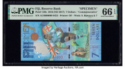 Fiji Reserve Bank of Fiji 7 Dollars 2016 (ND 2017) Pick 120s Specimen PMG Gem Uncirculated 66 EPQ. Roulette Specimen punch.

HID09801242017

© 2020 He...