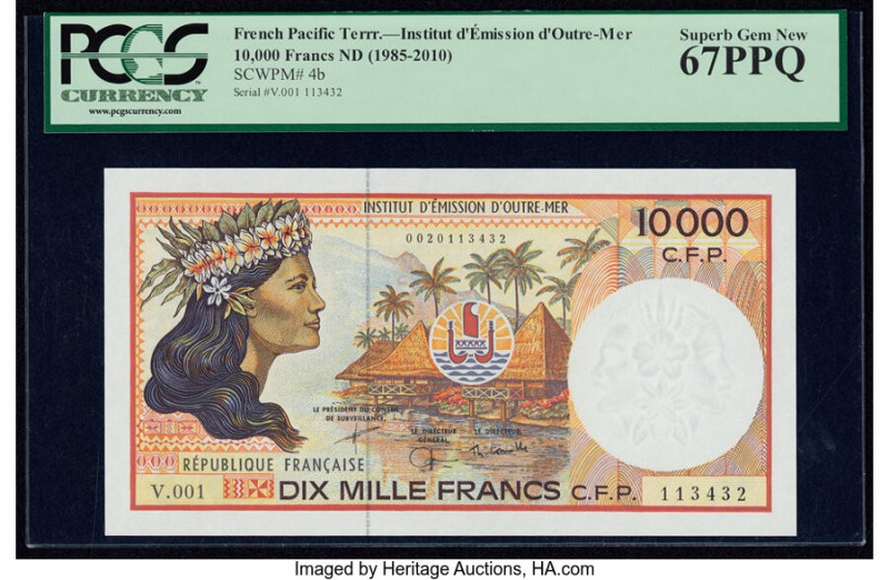 French Pacific Territories Institut d'Emission d'Outre Mer 10,000 Francs ND (198...
