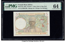 French West Africa Banque de l'Afrique Occidentale 5 Francs 1941-43 Pick 26 PMG Choice Uncirculated 64. 

HID09801242017

© 2020 Heritage Auctions | A...