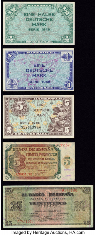 Germany and Spain Group Lot of 5 Examples About Uncirculated-Crisp Uncirculated....