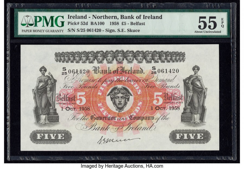 Ireland - Northern Bank of Ireland 5 Pounds 1.10.1958 Pick 52d PMG About Uncircu...