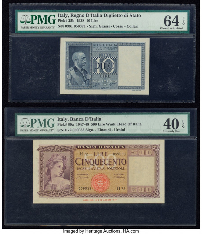 Italy Regno d'Italia Biglietto di Stato; Banca D'Italia 10; 500 Lire 1938; 18.8....