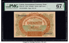 Latvia Latvian Government Currency Note 10 Rubli 1919 Pick 4e PMG Superb Gem Unc 67 EPQ. 

HID09801242017

© 2020 Heritage Auctions | All Rights Reser...