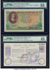 South Africa Republic of South Africa; Post Office Note 10 Rand; 10 Shillings ND (1962-65); 1900 Pick 106b; S685b Two Examples PMG About Uncirculated ...
