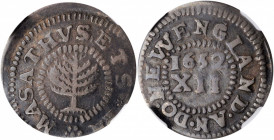 1652 Pine Tree Shilling. Small Planchet. Noe-16, Salmon 2-B, W-835. Rarity-2. VF-25 (NGC).

Pleasing mid-grade quality for the type with good fullness...