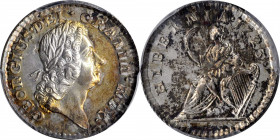 1723 Pattern Wood's Hibernia Farthing. Martin 3.2-Bc.10, W-12500. Rarity-5. Silver. Specimen-64 (PCGS). CAC.

A fabulous example of the rare and desir...