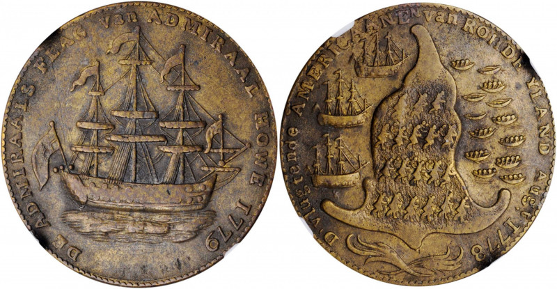 "1778-1779" (ca. 1780) Rhode Island Ship Medal. Betts-562, W-1730. Without Wreat...