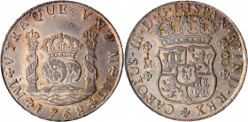Peru. Charles III. 1760-LM JM 8 Reales. Lima Mint. KM-A64.2. 1 Dot. MS-62 (PCGS).

An attractively original piece with splashes of vivid reddish-russe...