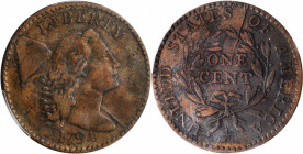 1794 Liberty Cap Cent. S-44. Rarity-1. Head of 1794. VF-30 (PCGS).

This handsome piece is fully original in a blend of steel-gray and autumn-brown pa...