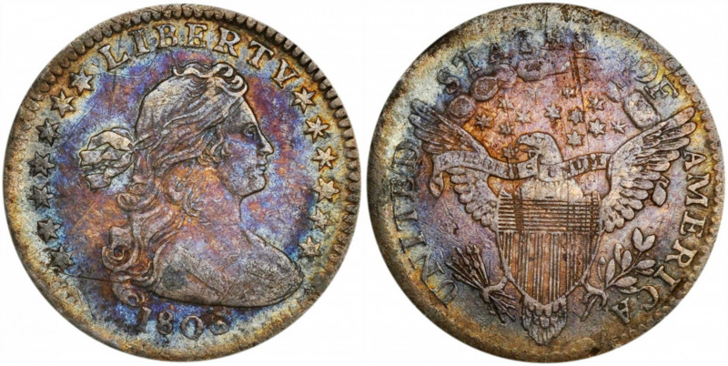 1803 Draped Bust Half Dime. LM-1. Rarity-6. Small 8. VF Details--Scratch (PCGS)....