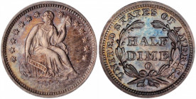 1853-O Liberty Seated Half Dime. No Arrows. V-1. Unc Details--Cleaned (PCGS).

The nature of he cleaning is evident due to the subdued appearance of t...