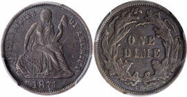 1871-CC Liberty Seated Dime. Fortin-101, the only known dies. Rarity-5+. EF Details--Scratch (PCGS).

More affordable quality for this key date CC-Min...